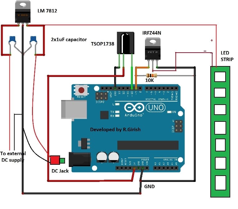 Control 6 RGB LED strips with 1 Arduino 