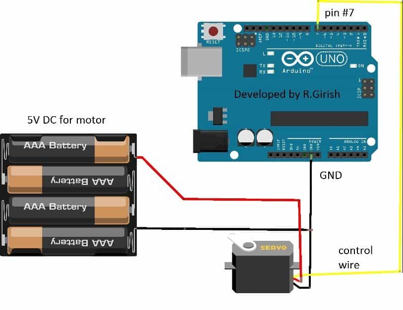 how to interface a servo motor with Arduino.