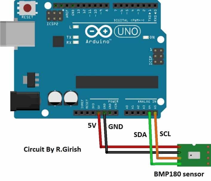 interfacing BMP180 sensor with Arduino