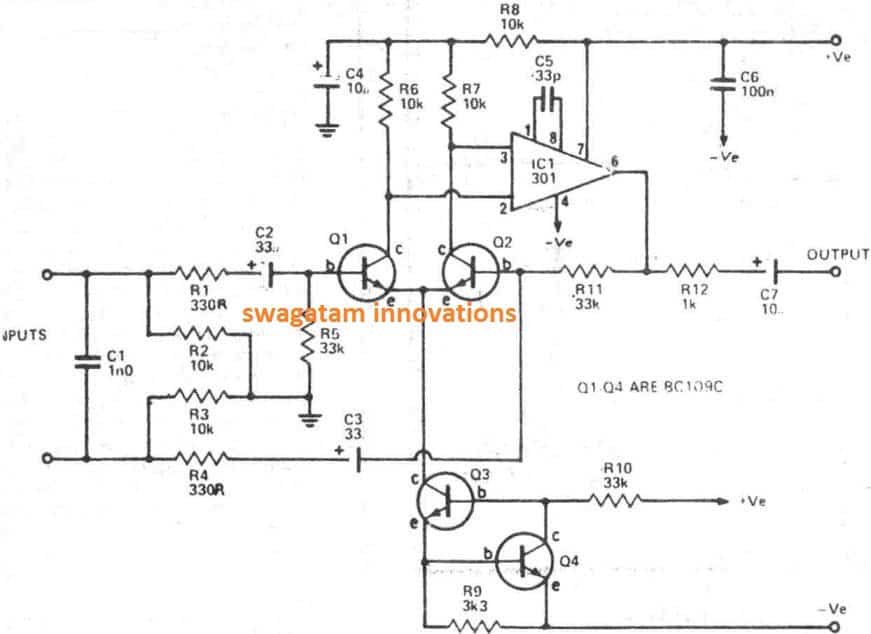 4 Channel DJ Audio Mixer Circuit