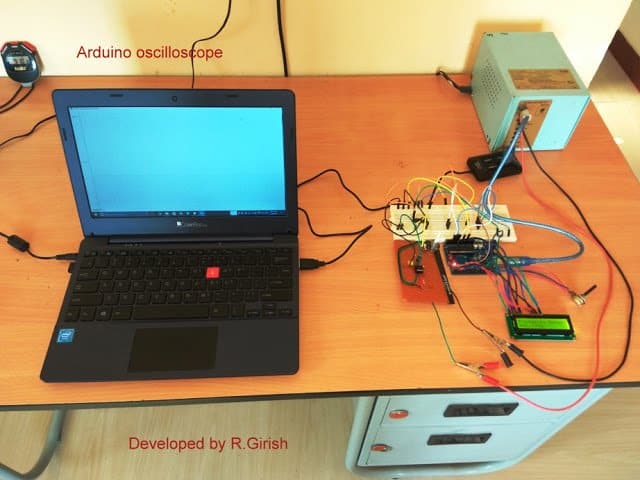 Prototype Image for Arduino oscilloscope circuit