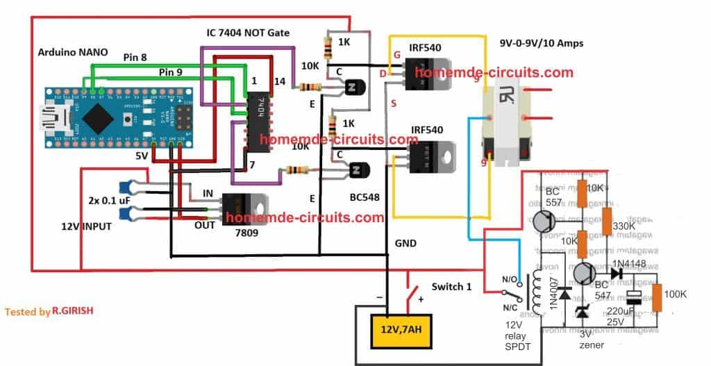 Arduino Pure Sine Wave Inverter Circuit with Full Program  