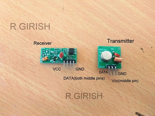 433 MHz transmitter/receiver module. 