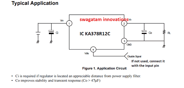 Low Voltage Dropout Regulator IC KA378R12C Application Circuit