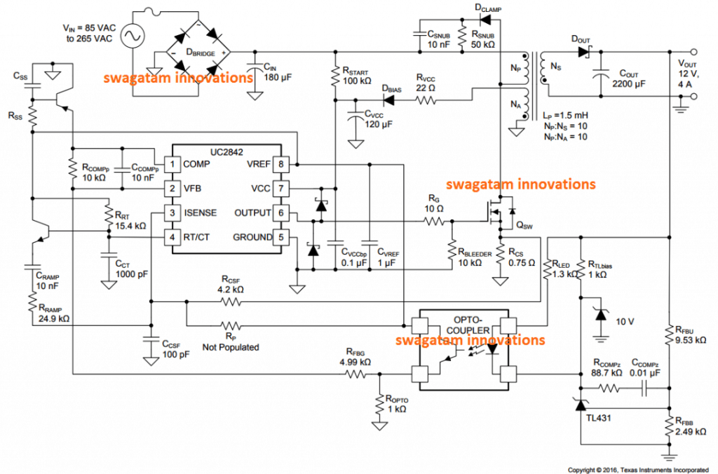 Compact 12V 2 Amp SMPS Circuit 