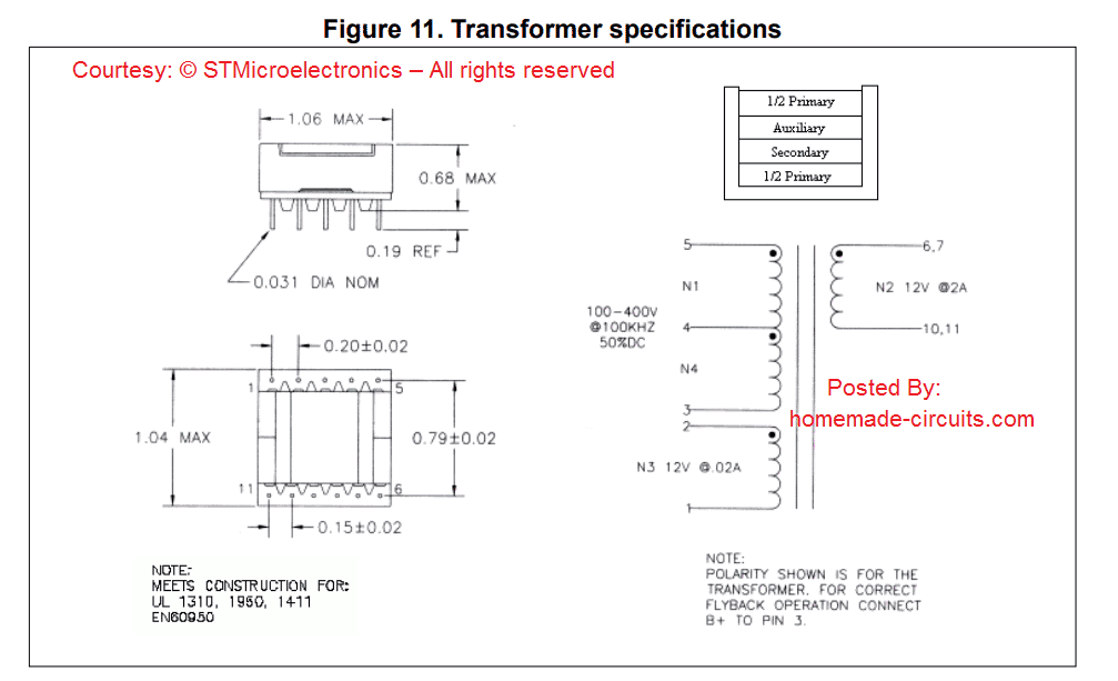 transformer winding details