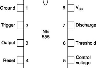 IC 555 timer pinout diagram