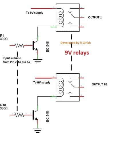 2.4 GHz 10 Channel Remote Control relay connections