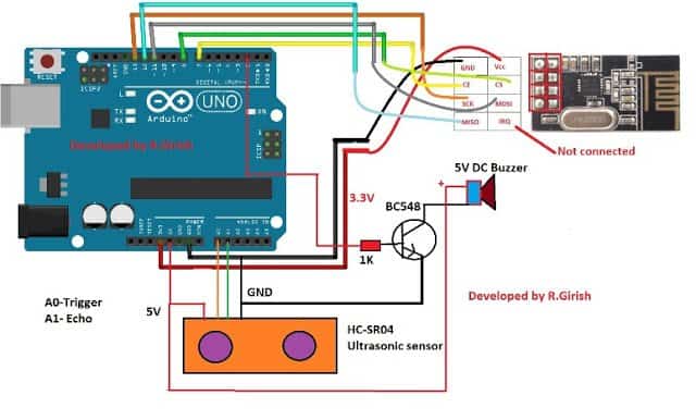 Car Parking Sensor Alarm Transmitter Circuit