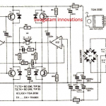 Bridged 120 watt amplifier circuit using TDA2030 IC