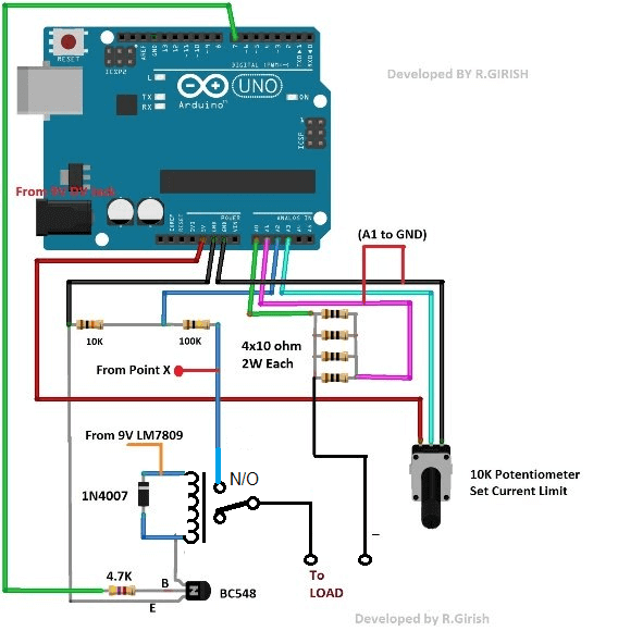 Arduino relay connection details