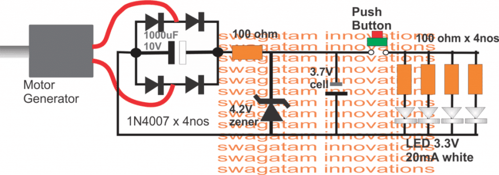 crank flashlight circuit