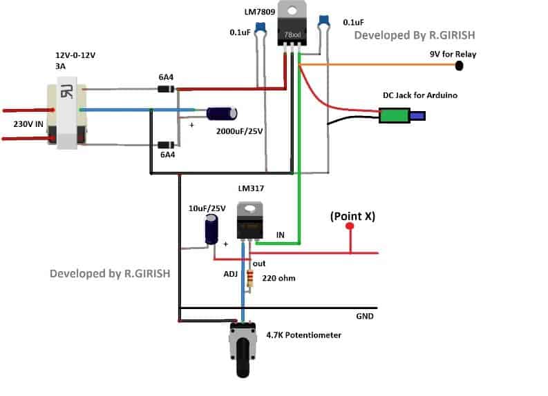 power supply circuit for Arduino