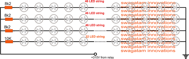 600 LED string light circuit