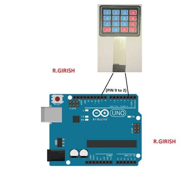 Password Based AC Mains ON/OFF keypad connection