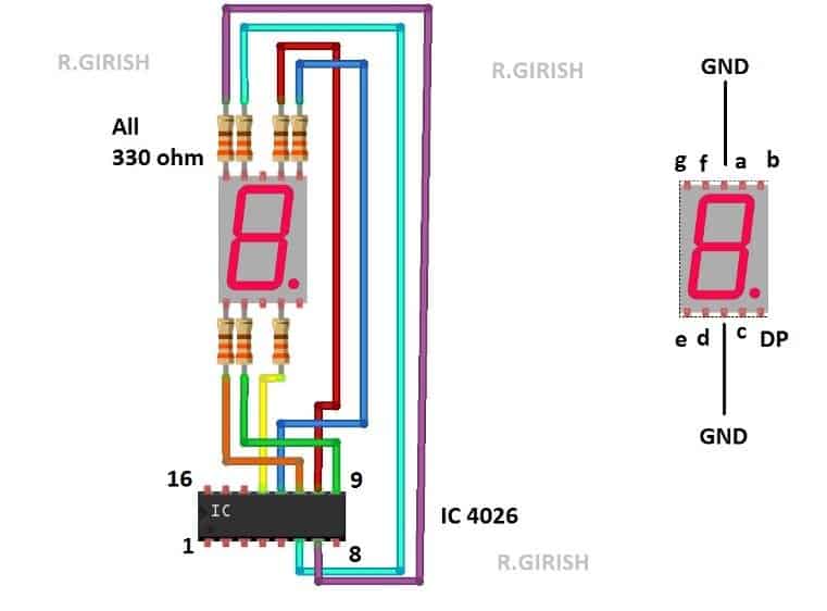 LCD Display connection diagram: