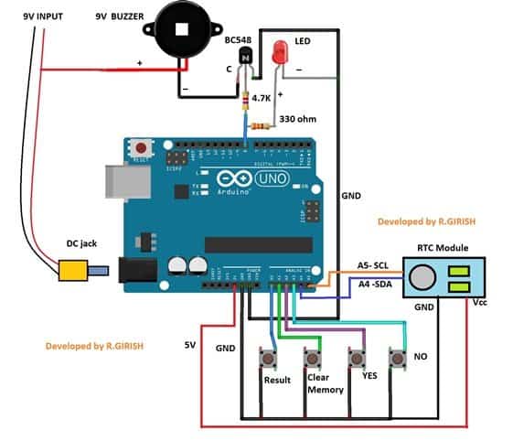 How to Make a RFID based Attendance System Circuit Diagram