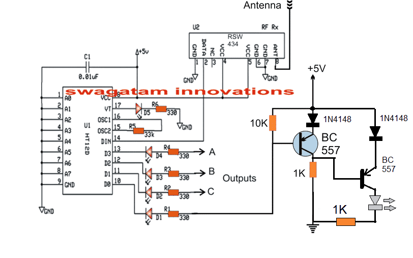 IR extender receiver circuit