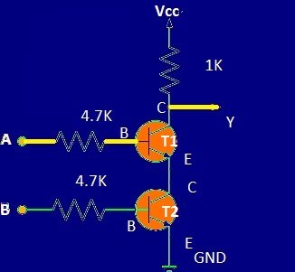 2 transistor NAND gate