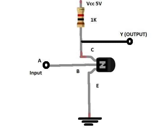 transistor NOT gate equivalent