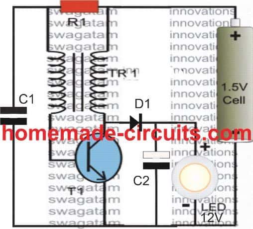 simple boost converter circuit using BJT