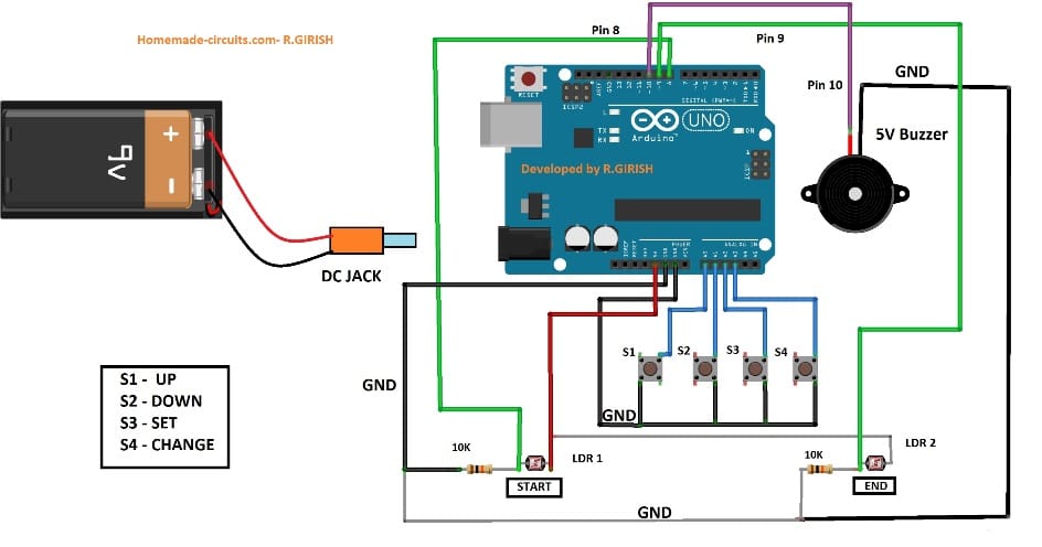 Speed vehicle distance measure wiring set up