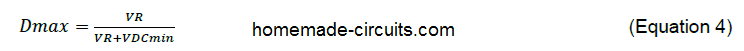 maximum duty cycle of  VDCmin