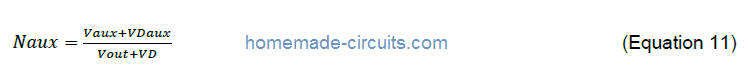 calculating the turns for the auxiliary outputs