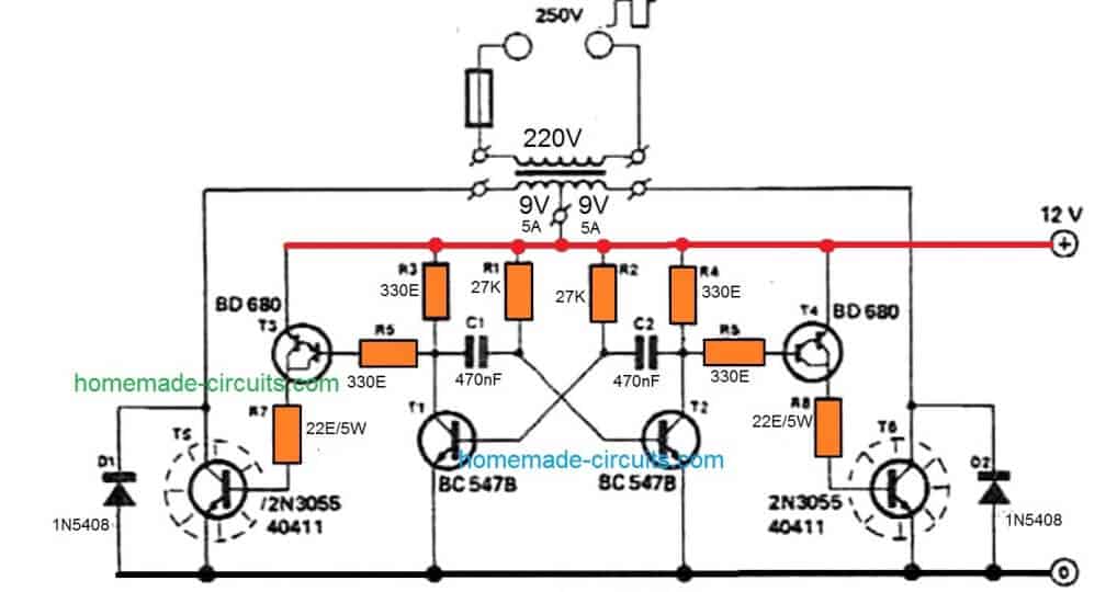 100 watt transistor inverter