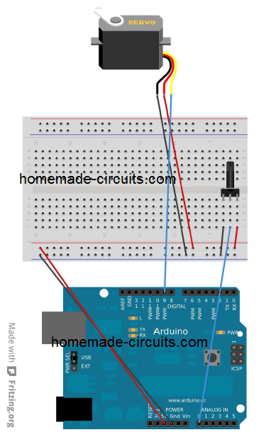 Arduino servo motor control