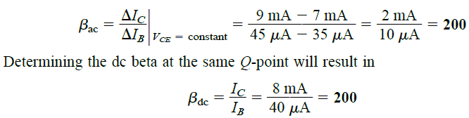 calculate beta ac in BJT