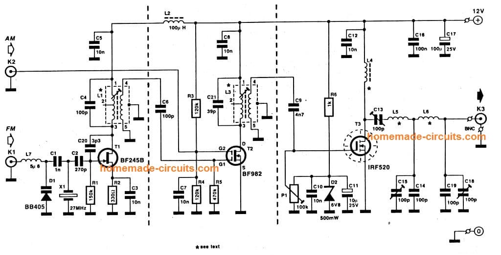 10 km range 27 MHz transmitter circuit