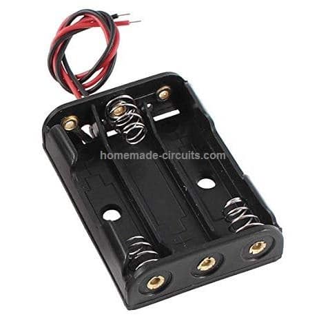 4.5V battery box for3nos 1.2 AAA cells