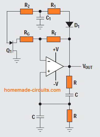 Wien-bridge oscillator with AGC