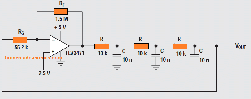 Phase-shift oscillator (one opamp)