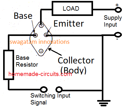 How to connect the BJT 2N3055 Pinouts