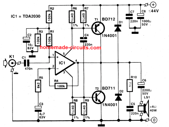 5 Best 40 Watt Amplifier Circuits Explored | Homemade Circuit Projects