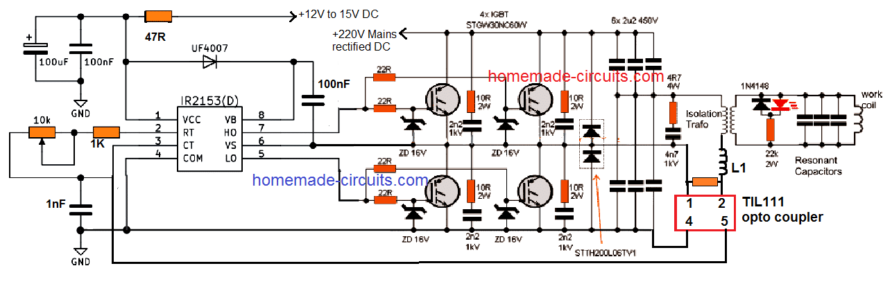 1 kva induction heater circuit with current control