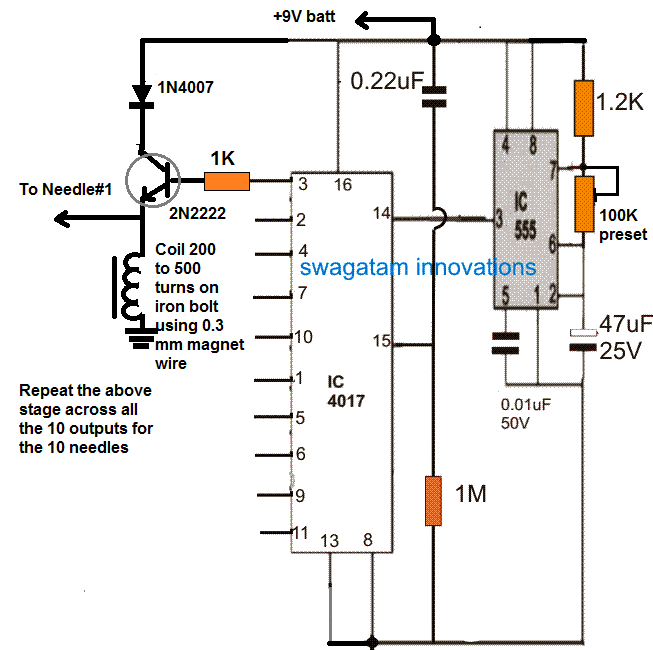 TENS circuit for multiple muscle simulation