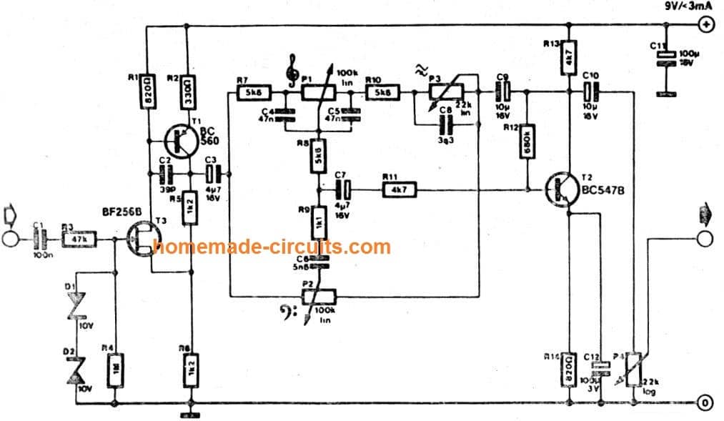 guitar preamplifier circuit