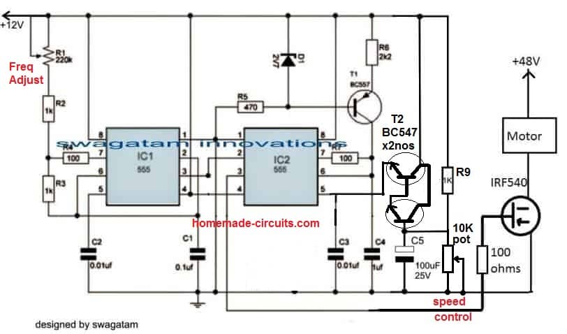 Dc motor soft start with speed control