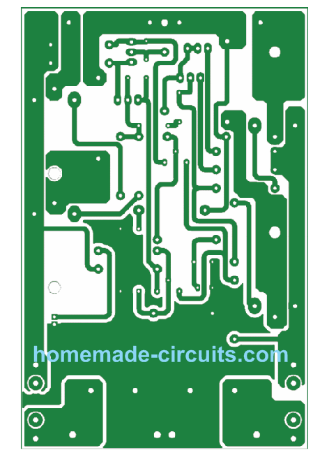 100 watt MOSFET amplifier PCB track layout