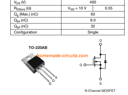 IRF740 pinouts