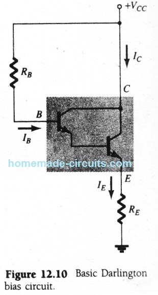 Darlington transistor DC bias circuit