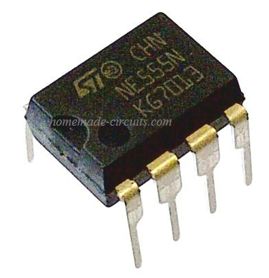 NE555 IC original top view