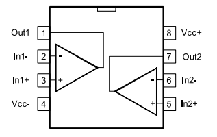 IC LM358 pinout diagram