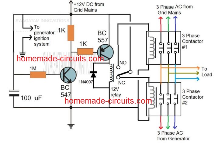 Generator Changeover Relay Circuit