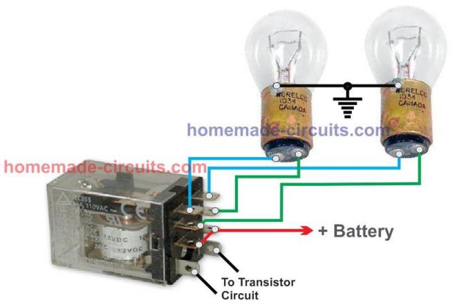 DPDT Relay Connection Diagram with Dipper Bulb