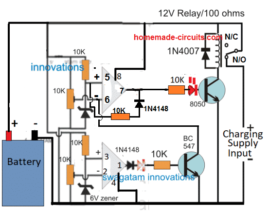 lead acid battery charger circuit diagram using op amps