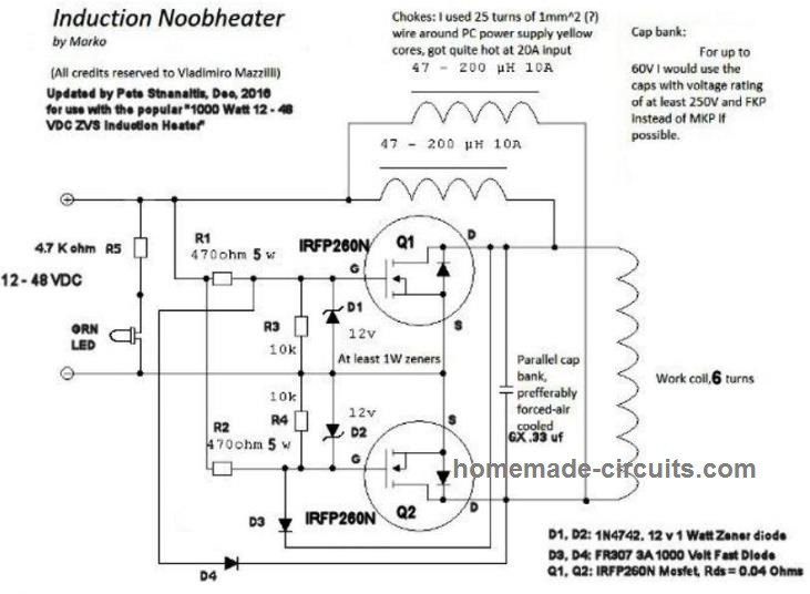 1200 watt induction heater simple design